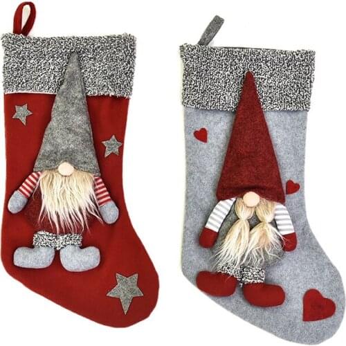 Navidad Christmas Stockings Natal Hand Making Forester Crafts Children Candy Gift Bag