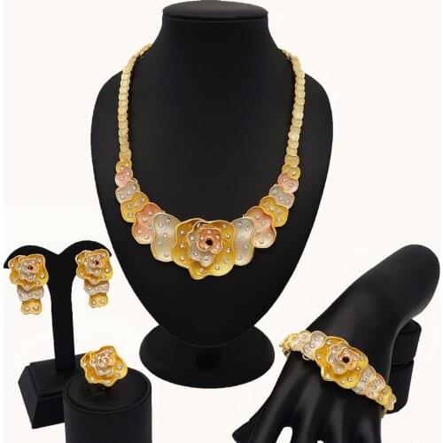 New design jewelry sets for african women fashion jewelry sets gold sets green necklace