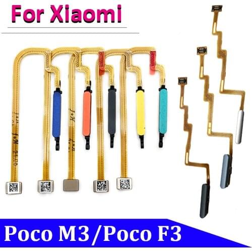 New Repair Fingerprint Scanner For Xiaomi Poco M3 ID Home Button Fingerprint Menu Return Key Recognition Sensor Flex Cable