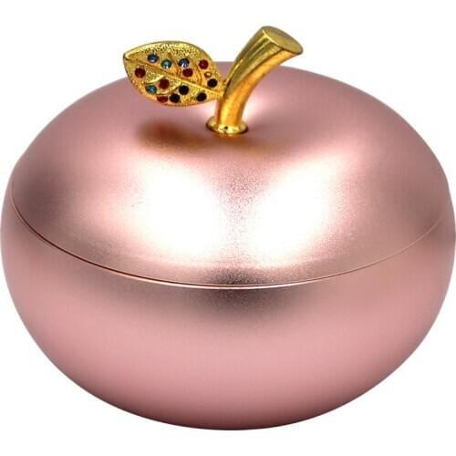 K005 Creative Apple Aluminium Alloy Ashtray Cover Cigar Ashtray Mini Ash Tray with Lid Portable Ashtray Smoking Accessories