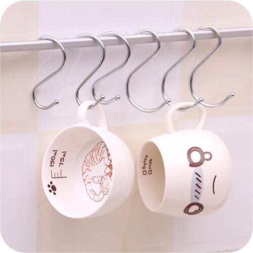 Home Stainless Steel S-Hook Balcony Portable Multifunctional Bedroom Kitchen Multifunctional Railing S Hanger Hooks Wholesale