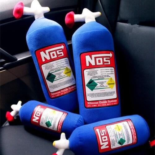 NOS Nitrous Oxide Bottle New Plush Toys Pillow Stuffed Soft Turbo JDM Cushion Gifts Car Decor Headrest Backrest Seat Neck