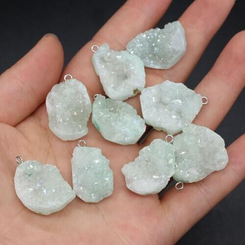 Natural Druzy Agates Pendants Charms Irregular Shape Stone Pendants DIY for Necklace or Jewelry Making Size 20x25-23x30mm