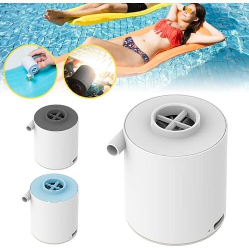 3-in-1 Portable Air Pump Inflate/Deflate Ultralight USB Rechargeable Outdoor Air Pump with Camping Light