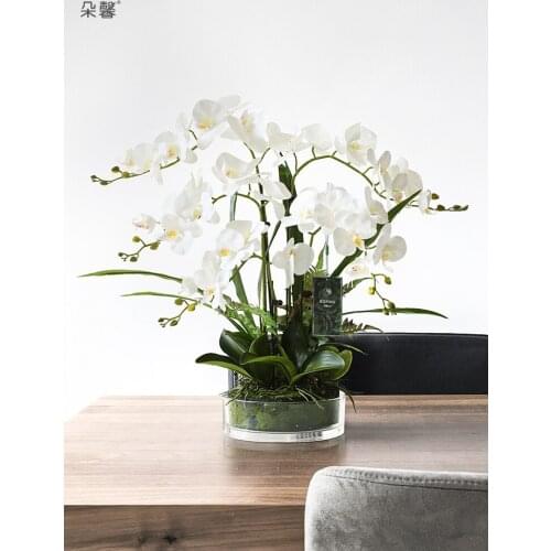 Boreal Europe style simulation flower luxury Butterfly orchid potted Desktop decoration fall decorations artifical flowers