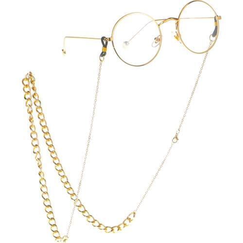 Gold/Silver Color Two Tone Thick Sunglasses Lanyard Strap Necklace Metal Eyeglass Glasses Chain Cord Reading Glasses Strap