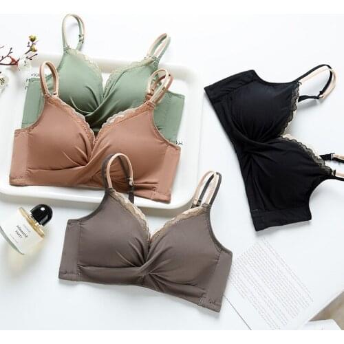 Roseheart Black Coffee New Women Fashion Bralette Wireless Cotton Cup A B Padded Push Up Maiden Bra Underwear Female Bras