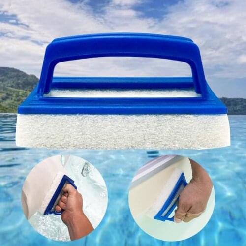 Practical Swimming Pool Brush Handheld High Density Water Absorption Compact Cleaning Wall Sponge Brush with Handle for Pool