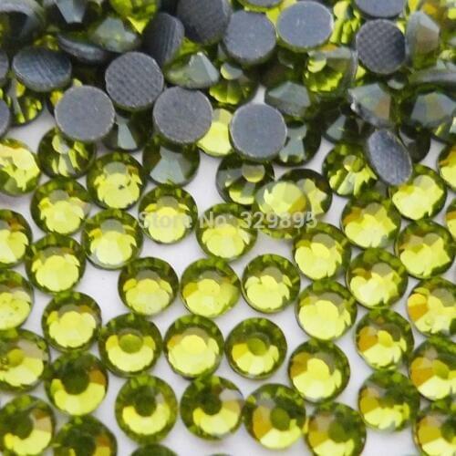 SS6-SS40 Olivine DMC HotFix Rhinestones Flatback Glass Iron-on For Crafts garment shoes bags scarf nail jeans Decorations