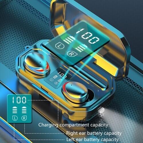 TWS F9 Wireless Bluetooth Headphone Stereo Sport Wireless Earphones Touch Bluetooth 5.1 Mini Earbud Bass Headset gamer אוזניות