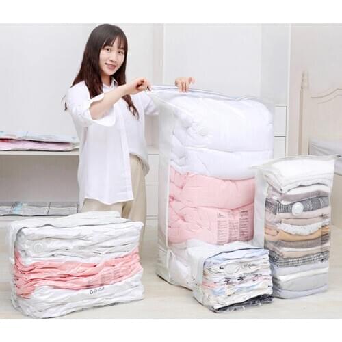 Vacuum Compression Bag Hole-Air Exhaust Storage Bag Thick Stereo Clothes Quilt Organizing Packaged Spacious Bag No Pumps Needed