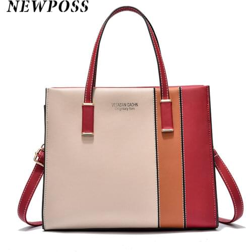 Vintage Women Hand Bag Designers Luxury Handbags Women Shoulder Bags Female Top-handle Bags Fashion Brand Splicing Handbags