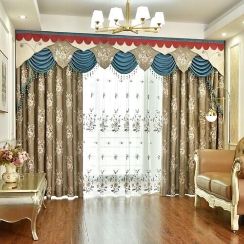 High-end European Luxury High Precision Shading Curtains for Living Dining Room Bedroom