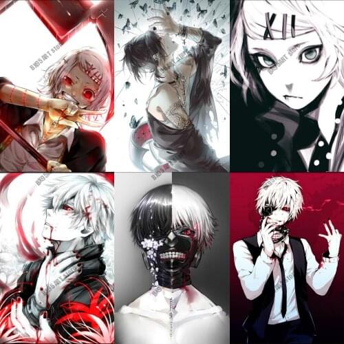 Japan Anime Posters and Prints Canvas Painting Kaneki Ken Tokyo Ghoul Wall Art Nordic Pictures for Living Kids Home Decoration