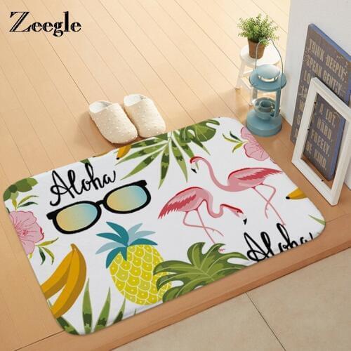 Zeegle Floor Mat Doormat Flamingo Printed Carpets Anti-slip Bath Mat Outdoor Rugs Front Door Mats Home Decor