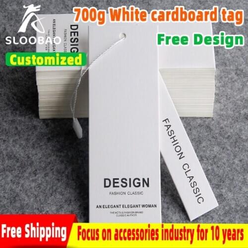 Womens wear tag customize Cheap Custom Design Printing Name Logo Paper Garment Hangtag Labels Clothing Hang Tags with String