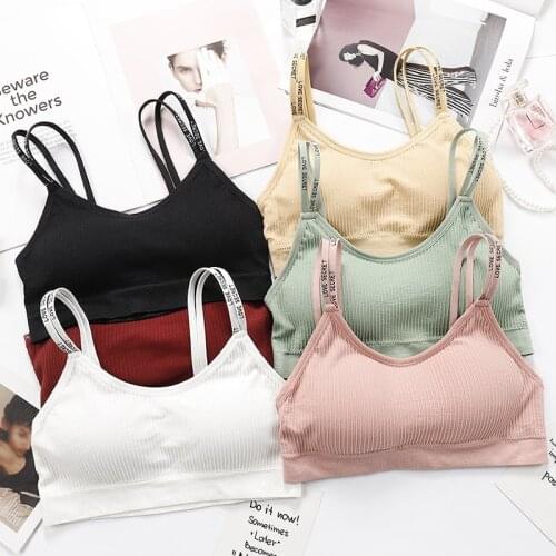 Women Wireless Bras Push Up Padded Underwear Letter Printed Tube Tops Sexy Lingerie