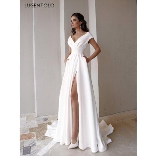 Women Sexy Dress V-neck Spring Slim Empire Party Dresses Summer Ladies Casual Solid White Big Swing Elegant Long Dress