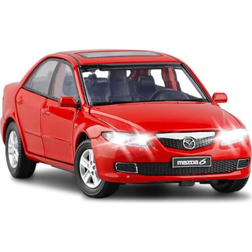 1/32 2008 Mazda 6 Alloy Car Model Simulation Toy Diecast Metal Vehicles Model Children Toys With Light Wheels Can Turn Kids Gift