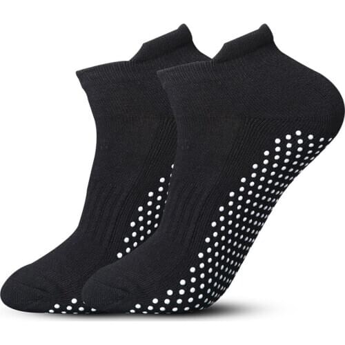 1 Pair Unisex Yoga Socks Quick-Dry Anti Slip Silicone Gym Pilates Ballet Socks Fitness Sport Socks Cotton Breathable Elasticity