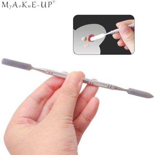 1pc Makeup Cosmetic Nail Art Tool Stainless Steel Spoon Polish Cream Blender Mixing Palette Spatulas Spoon Stick Rod Tone