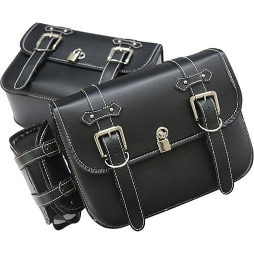 2pcs Universal Motorcycle Saddlebags Motorbike Side Luggage Storage Tool Pouches Saddle Bag