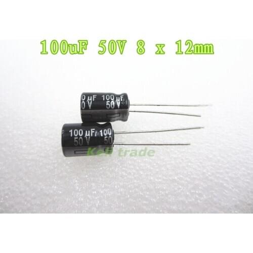 200PCS 100UF 50V 8X12 Aluminum Electrolytic Capacitor 100uf/50V