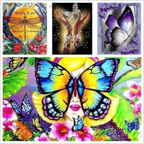 2019 Diy 5D Diamond Painting The butterfly Diamond Mosaic Sale 5D Diamond Embroidery Rhinestone Pictures Diamond Mosaic Scenic
