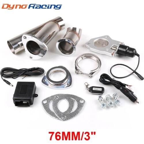 3'' inch Exhaust Control Valve With Remote Control Car Stainless Electric Exhaust Valve Cut outs Exhaust Cutout kit