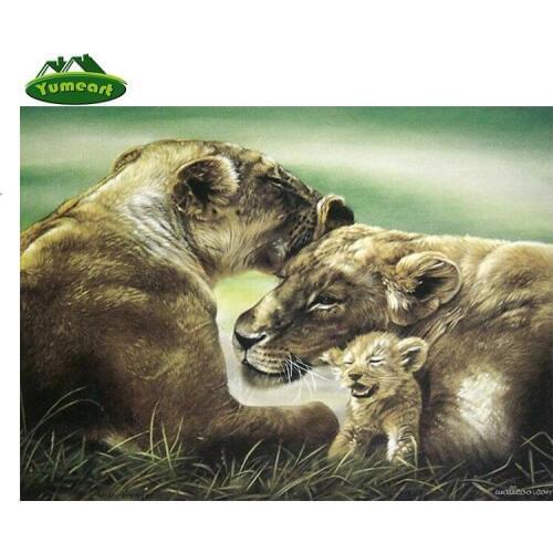5D Diamond Painting Novelty Cross Stitch A Lion Rhinestone Pasted Embroidery Full Whole Resin Drill Square Mosaic Painting