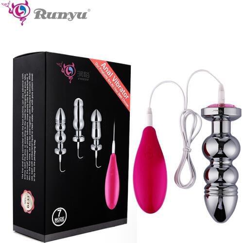 7 Frequency Vibrating Anal Plug Butt Plug Waterproof Metal Prostate Massager Vaginal Vibrator Masturbator For Men Women Sex Toy