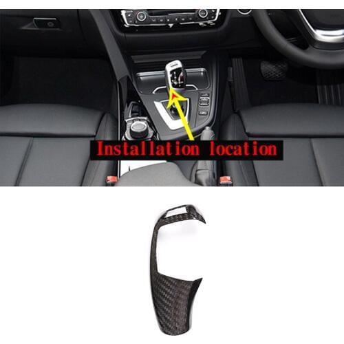 RHD Real Carbon Fiber For BMW F20 F30 F31 F34 X5 F15 X6 F16 X3 F25 X4 F26 F10 Car Gear Shift Head Trim