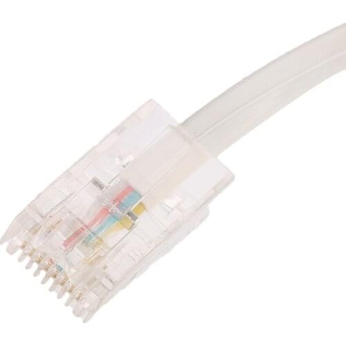 To RJ11 Telephone Line Telephone Flash Cable Extension Wire 245mm White