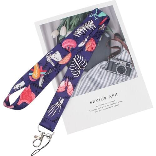 DZ1028 Human Organ Medicine Doctor Lanyard Id Badge Holder Keychain ID Card Pass Gym Mobile Badge Holder Key Holder Key Rings