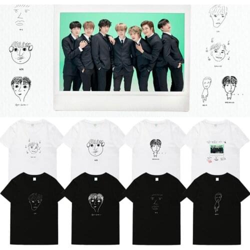 KPOP JUNGKOOK V SUGA 7th anniversary unisex t shirt short sleeve summer cartoon men and women t-shirt 2020 new