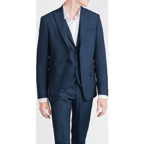 Custom Made Suits Dark Blue Wedding Man Suits For Men, Bespoke Mens 3 Piece Suits,Tailor Made Dark Blue Men Suits With Pants