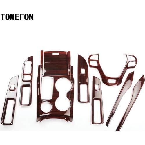 TOMEFON For Ford Explorer 2016 2017 LHD ABS Special interior Console Steering Gear Shift Storage Box Window Switch Trim 9pcs