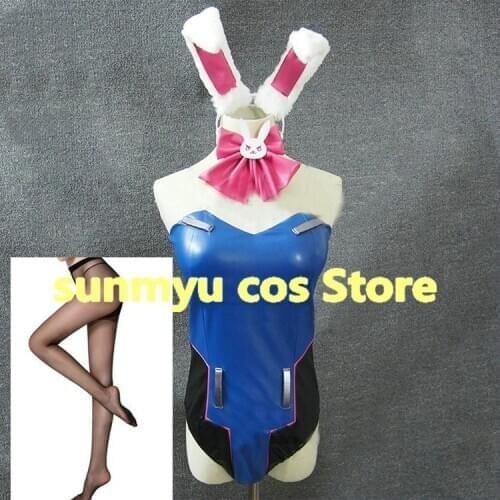 Customize,Free Shipping! Superhero Zentai Suit dva Overwatch D.VA Bunny Girl Bodysuit Cosplay Costume,Custom Size Halloween
