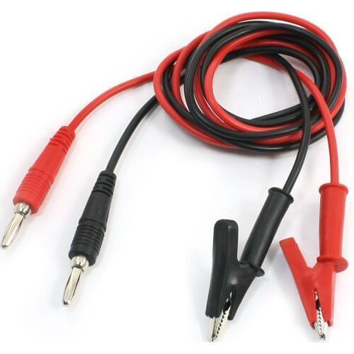 KSOL 1M Long Alligator Clip to Banana Plug Test Cable Pair for Multimeter