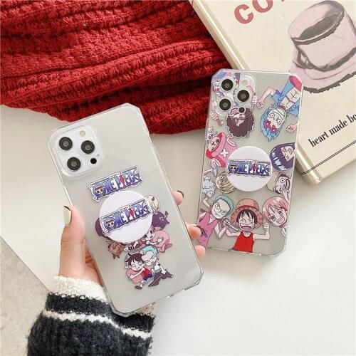 Hot Classic Japan Cute Cartoon Anime Bracket Cleart soft phone case for iphone X XR XS 11 12 PRO MAX 7 8 plus TPU cover coque