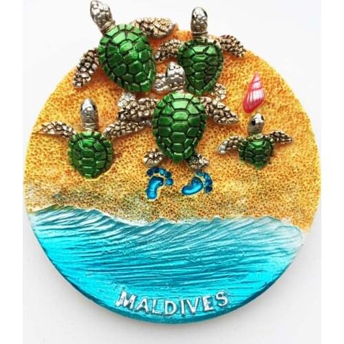 Beach Holiday,Maldives)Fridge Magnet,Creative Travel Commemorate 3D Ornaments Magnetism Resin Material Refrigerator Stickers