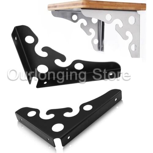 2PCS Metal Triangle Furniture Bracket Supports Golden White Black Mounted Durable Bearing Shelf Bracket White/Black/Silver