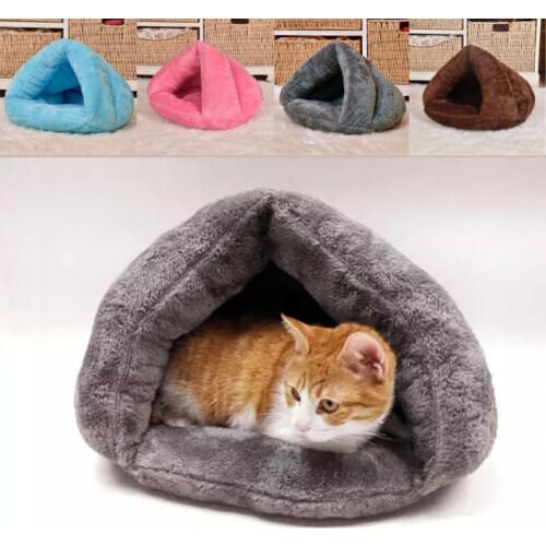 Cute Pet Dog Cat Sleeping Bed House Warm Soft Cotton Mat Bedding Cave Basket Kennel Puppy Washable Arctic Velvet Cushion Nest