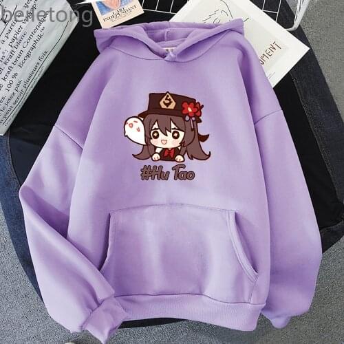 Kawaii Hoodie Oversized Sweatshirts Genshin Impact Hoodies Hu Tao printed Harajuku Sweatshirts Women Men Hoodie Long Sleeve Tops