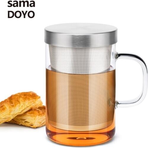 Samadoyo 500ml 350ml Multi-function Tea Infuser Mug High Borosilicate Glass Tea Cup Maker Healthy Household Office Drinking
