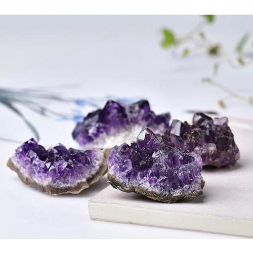 Natural Amethyst Quartz Purple Crystal Cluster Healing Rough Stones Specimen Home Decoration Crafts Decor Ornament