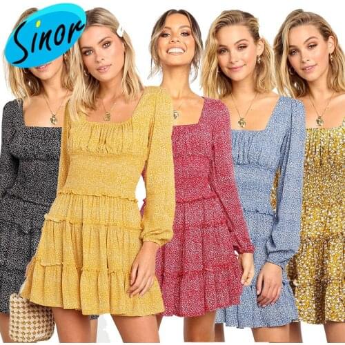 [Bottom Price]New 2020 Autumn and Winter Fashion Brand Womens Long-Sleeved Dress Wholesale