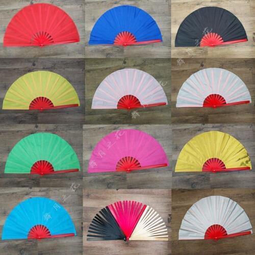 New Arrival Chinese Traditional Kung-Fu bamboo Fan 10 colors Professional Stage show Props Fan Veils 2pcs/Lot