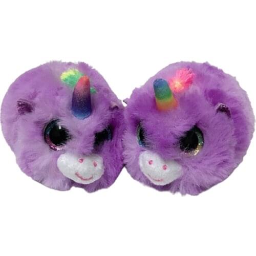 New 10CM Ty Big Eye Beanie Plush Animal Stuffed Plush Toys Purple Unicorn Phone Cleaner Cute Collectible Toy Children Gift