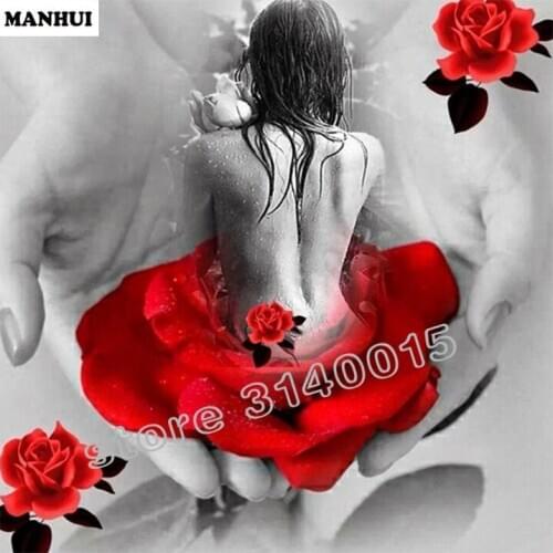 NEW Full diy Daimond Painting 3D diamond Mosaic full square rhinestones diamond painting Hands beautiful flowers ABC167